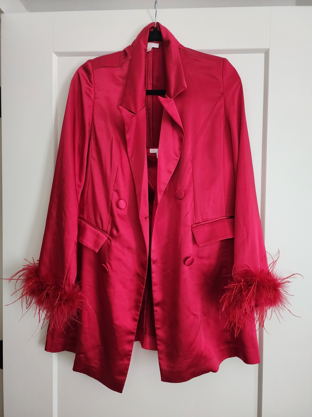 Satin blazer and matching corset top set